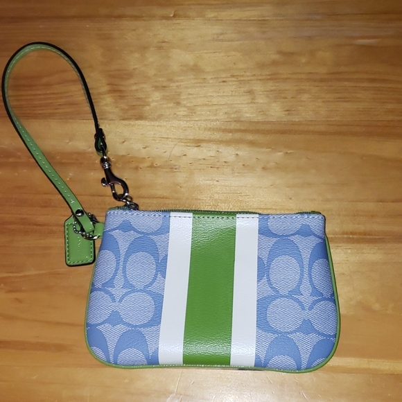 Coach Handbags - Coach Wristlet Baby Blue & Light Green